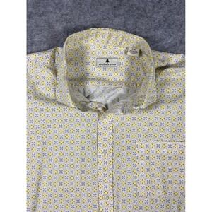 Southern Pines Mens XXL Yellow Geometric Print Long Sleeve Button Down Shirt